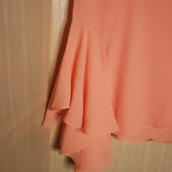 Gianni Bini Womens New Orange Flowy Cropped Bell Sleeve Blouse Small - Picture 3 of 8